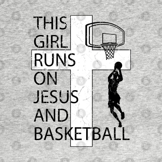 Women's Girl's Basketball Christian Jesus and Basketball Cross In Jesus Name by TeeCreations